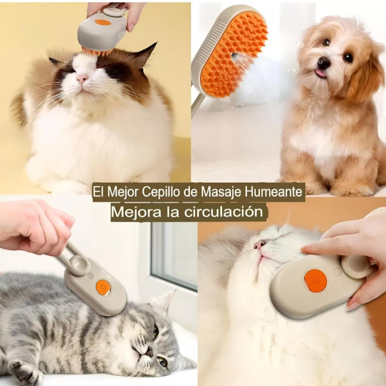 SteamPet Brush™ Cepillo para mascota con vapor relajante